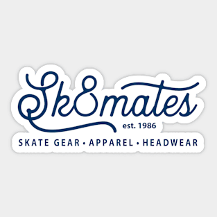 Sk8mates Vintage Logo Design Est 1986 Back Printed Design Sticker